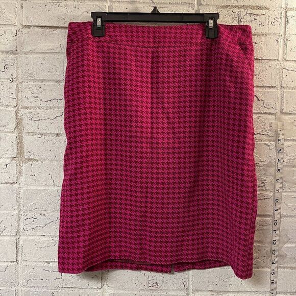 Merona Pink plaid houndstooth  pencil skirt Plus Size 14 - Picture 1 of 9